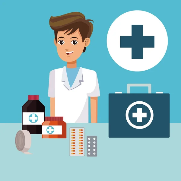 Personale paramedico cross medicine assistenza sanitaria — Vettoriale Stock
