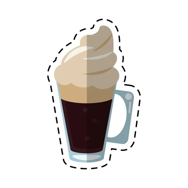 ミルク クリーム カット ラインとコーヒー カップ — ストックベクタ