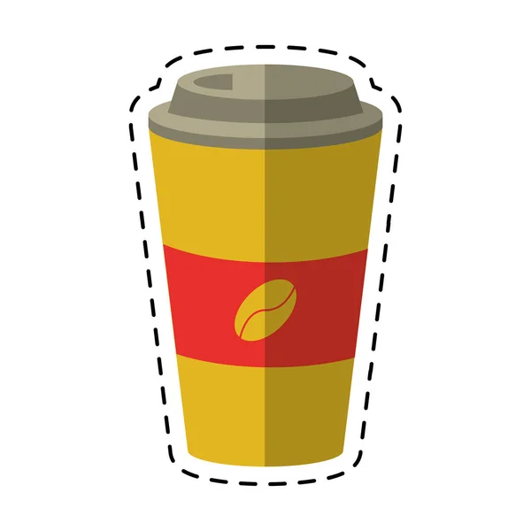 Papier tasse de café ligne coupée à chaud — Image vectorielle