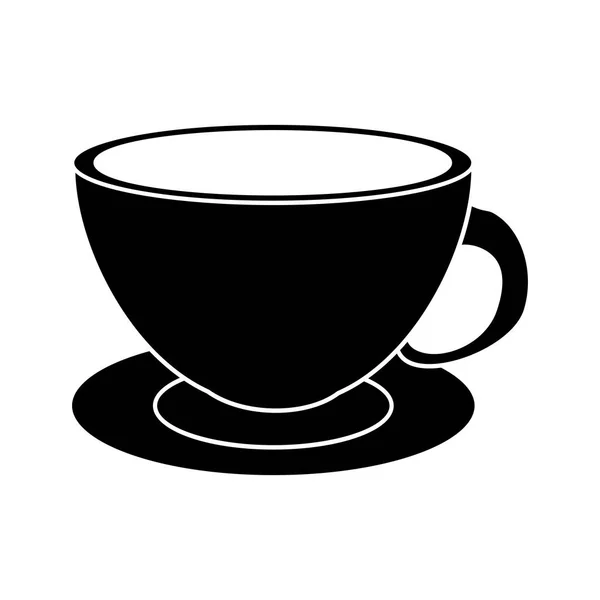 Koffie kopje cappuccino plaat pictogram — Stockvector
