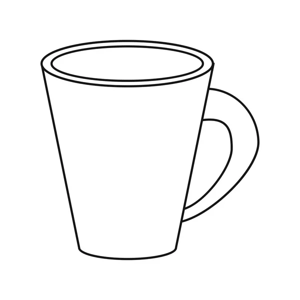 Americano kahve bardağı krem ince çizgi — Stok Vektör