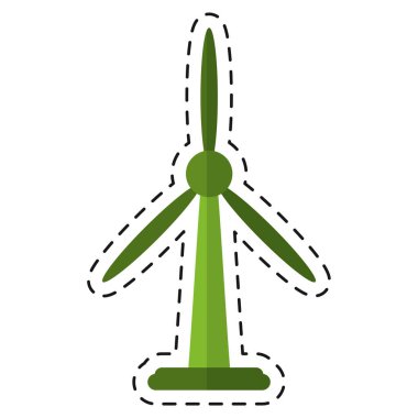 Rüzgar türbin enerji biyo kule - noktalı çizgi