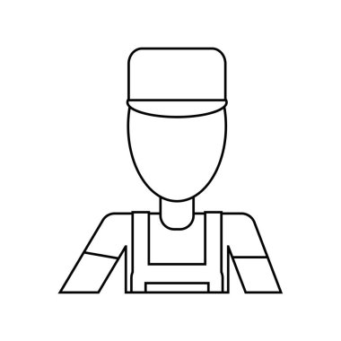 Araç kutusu ince çizgi tutan adam inşaat onarım