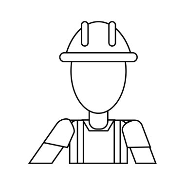 İnşaat adam kask araç kutusu ince çizgi