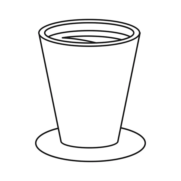 Шоколадна чашка напій сніданок тонка лінія — стоковий вектор