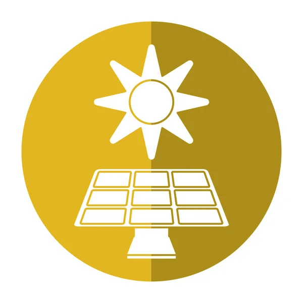 Panneau solaire énergie environnement symbole ombre cercle — Image vectorielle