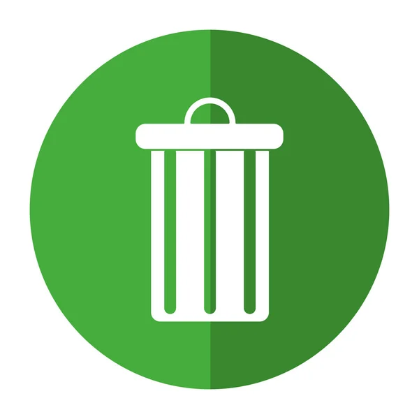 Mülleimer Müll Umwelt Recycling-Schatten-Kreis — Stockvektor