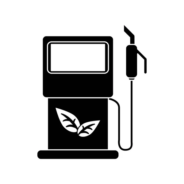 Gasolina estación de pupm pictograma ecológico — Vector de stock