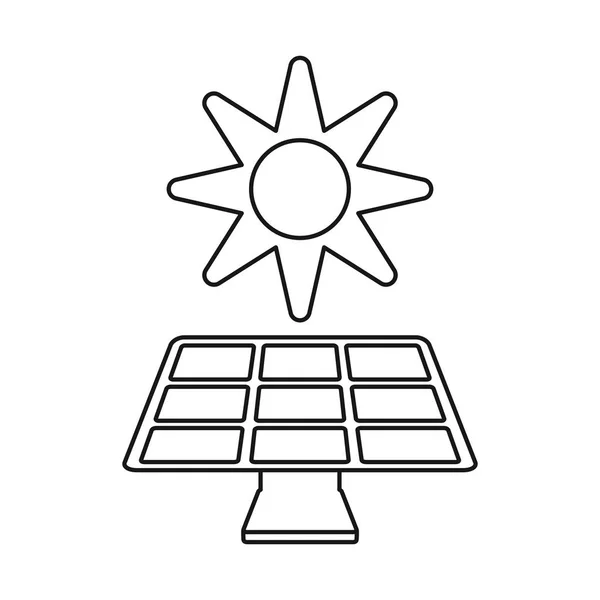 Painel solar energia ambiente símbolo linha fina — Vetor de Stock