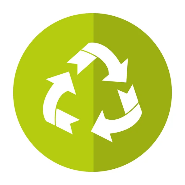 Umweltpfeil um Recycling-Ökologie-Symbol Schatten — Stockvektor