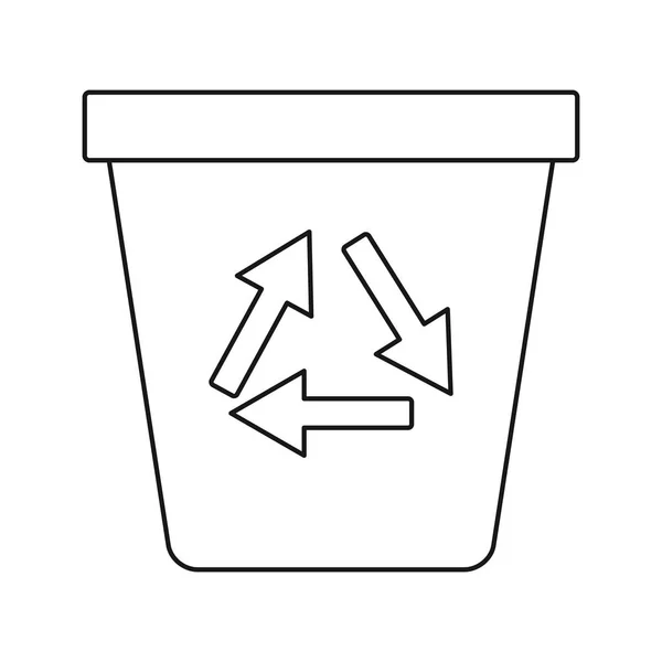 Recycle ecology trash can thin line — Stockvector