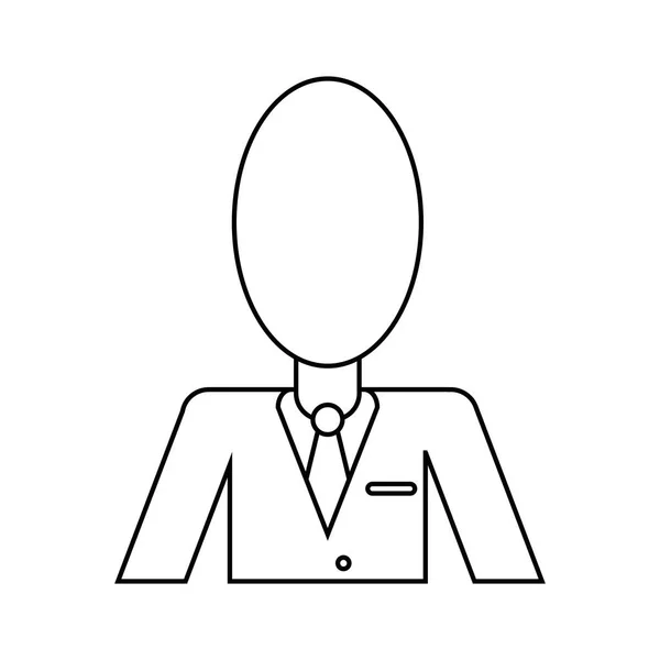 Hombre de negocios traje corbata delgada línea — Vector de stock