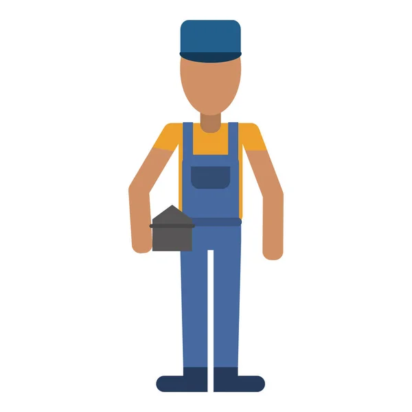 Man construction repair holding toolbox — Stock Vector