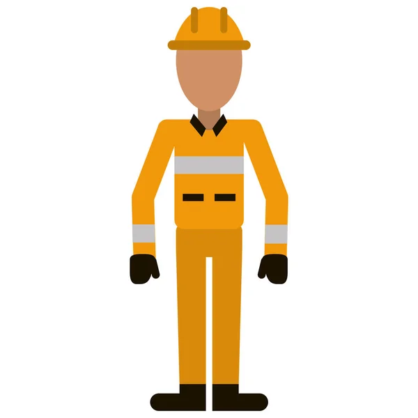 Construction man helmet uniform — Stock Vector