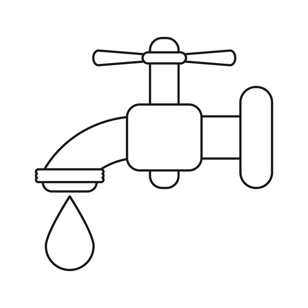 Dripping faucet water recycle ecologic thin line — Stock Illustration Dripping faucet water recycle ecologic thin line Royalty Free Stock Illustrations