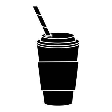 fincan kahve kap saman piktogram ile götürün