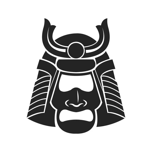 Japanese samurai mask warrior — Stock Vector