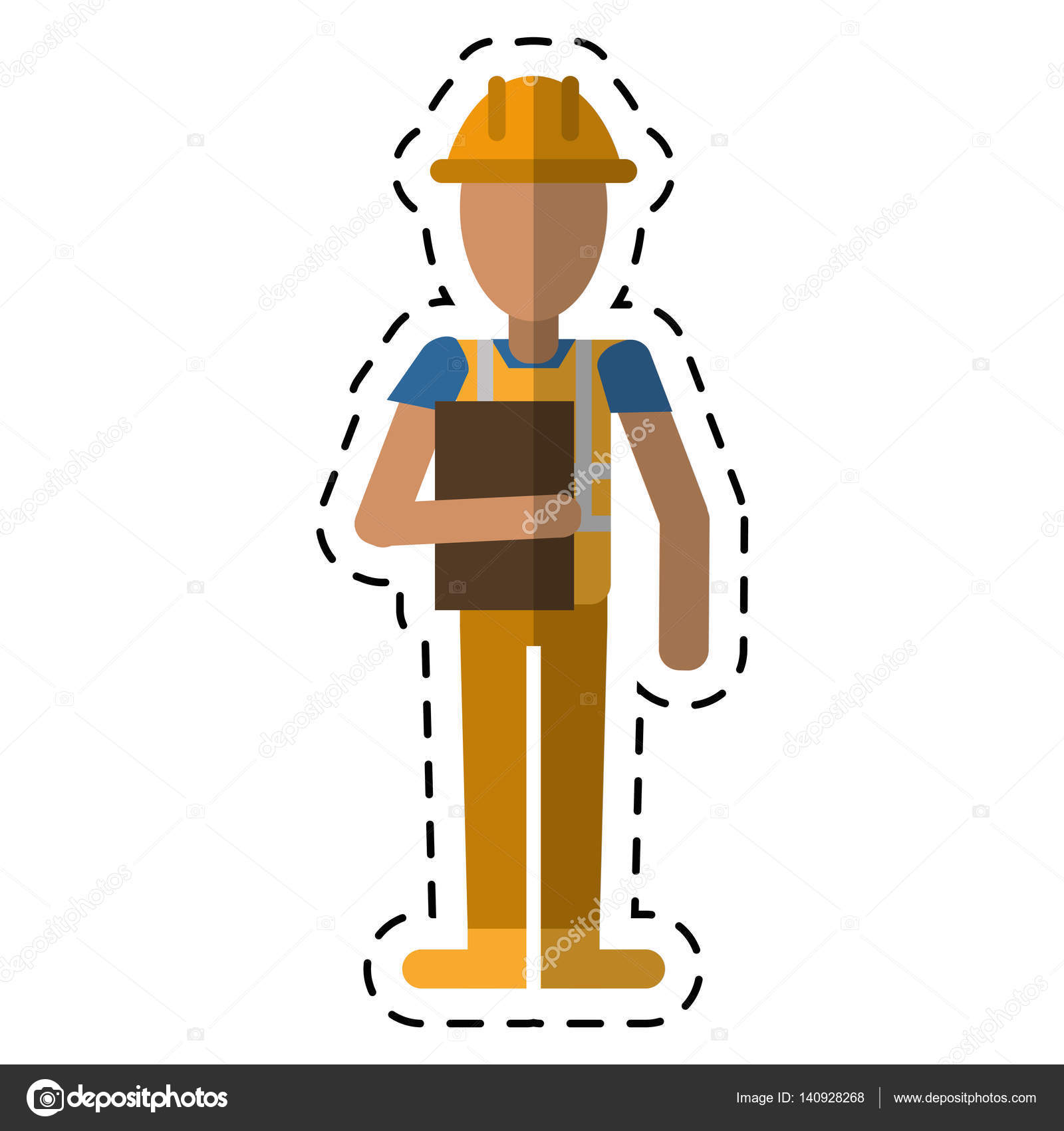 Conjunto De Macacão De Construção De Homem Construtor De Desenho