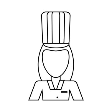 kadın avatar üniforma şapka profesyonel ince çizgi