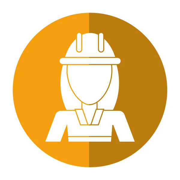 女人建筑工人头盔阴影 — 图库矢量图片