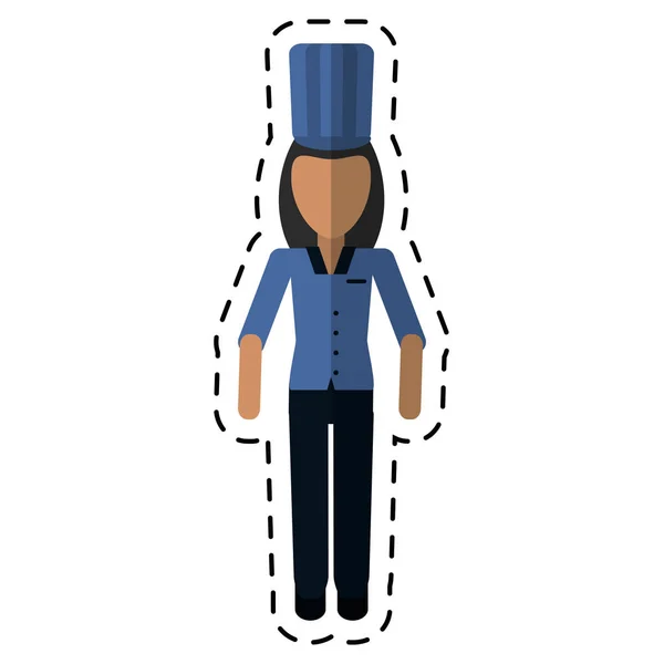 Woman avatar uniform hat professional cutting — Stock Vector
