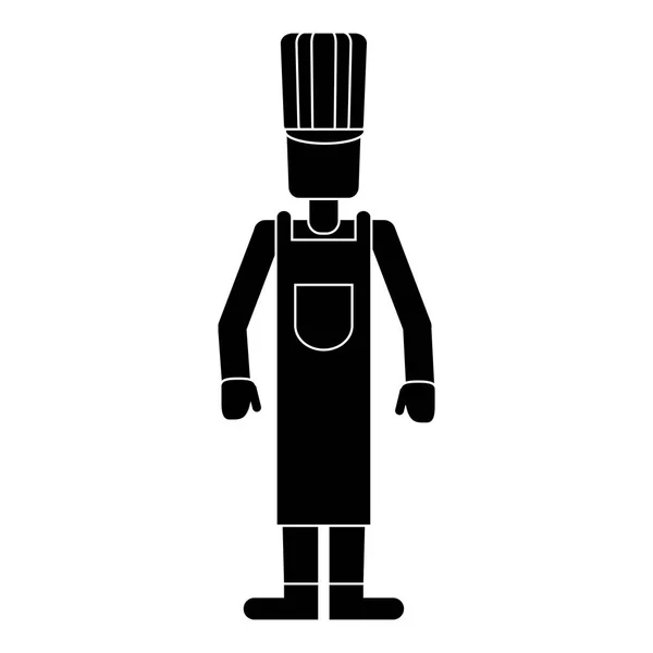 Ο άνθρωπος καπέλο ποδιά γάντια εργαζόμενος εικονόγραμμα — Διανυσματικό Αρχείο