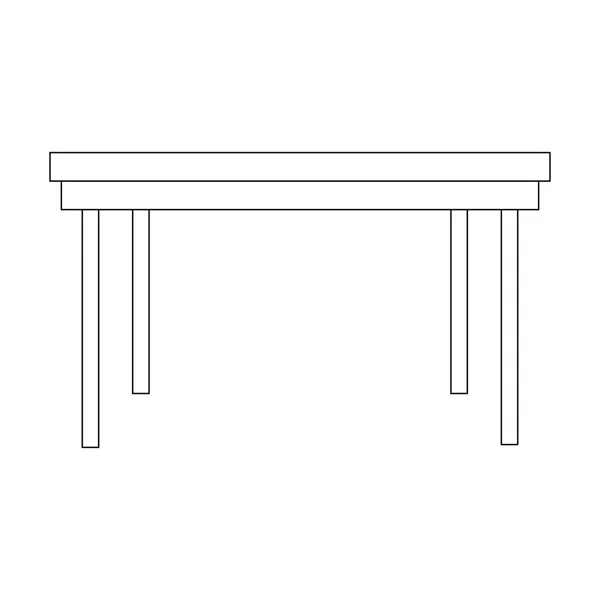 木製テーブルアイコン — ストックベクタ