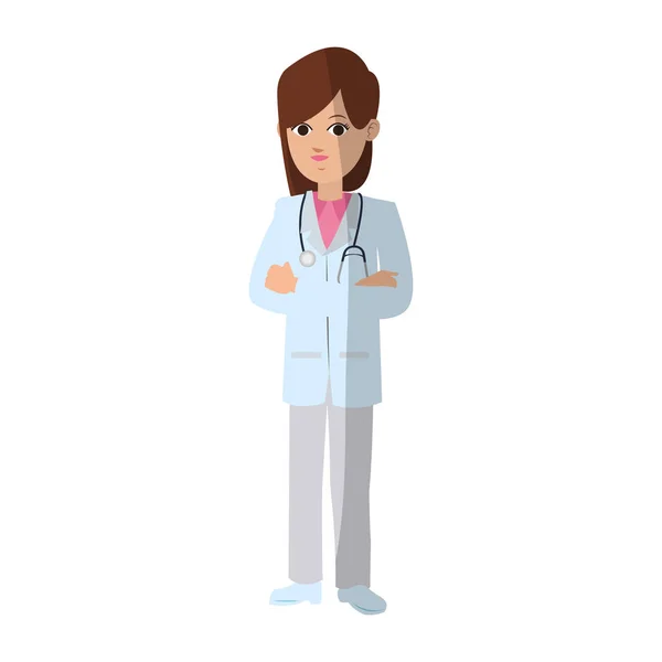 Mujer médico icono médico — Vector de stock