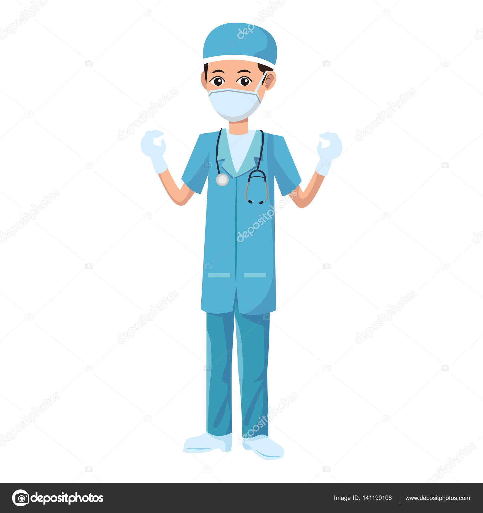 Ícone Médico Da Enfermeira Do Homem Ilustração do Vetor