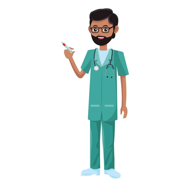 Man medisch verpleegkundige — Stockvector
