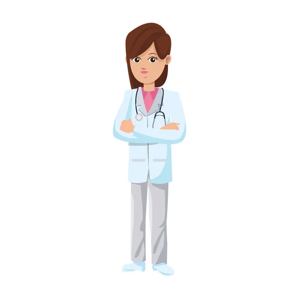 Γυναίκα ιατρός εικονίδιο — Διανυσματικό Αρχείο