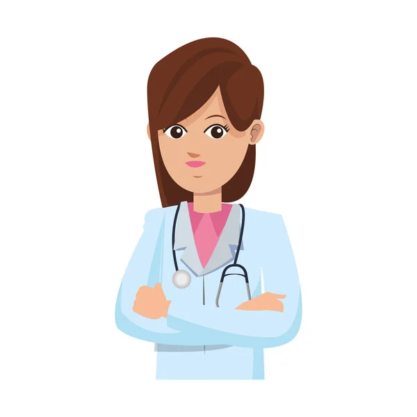 Ikon dokter medis wanita - Stok Vektor