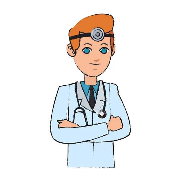Homem médico médico ícone — Vetor de Stock