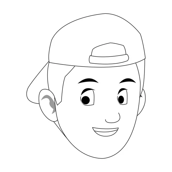 Young guy cartoon icon — Stock Vector