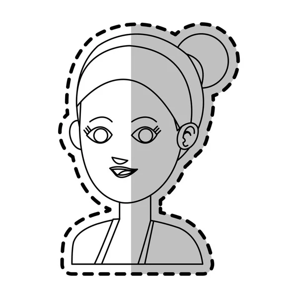 Икона молодой девушки — стоковый вектор