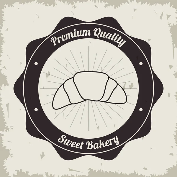Panadería dulce croissant calidad vintage fondo — Vector de stock