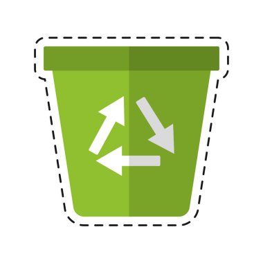 Ekoloji çöp tenekesi - noktalı çizgi geri dönüşüm