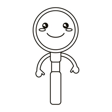 çizgi film arama Büyüteç çalışma ince çizgi