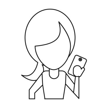 Smartphone teknoloji ince çizgi kullanarak karakter