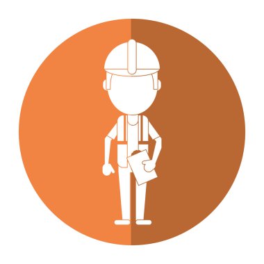 Foreman'ın inşaat kask yelek ve Pano gölge