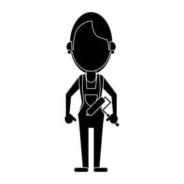 kadın ressam rulo sembol ile