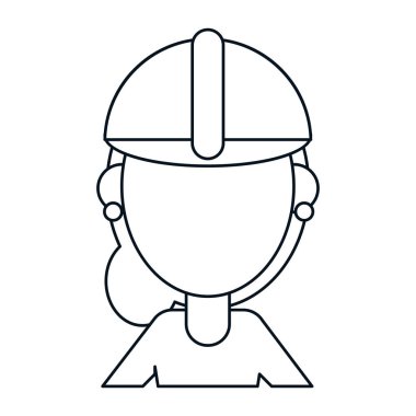 kadın iş inşaat kask ince çizgi