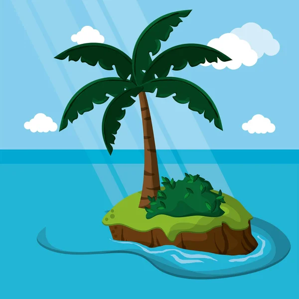 Petite île tropicale lumière du soleil nature — Image vectorielle
