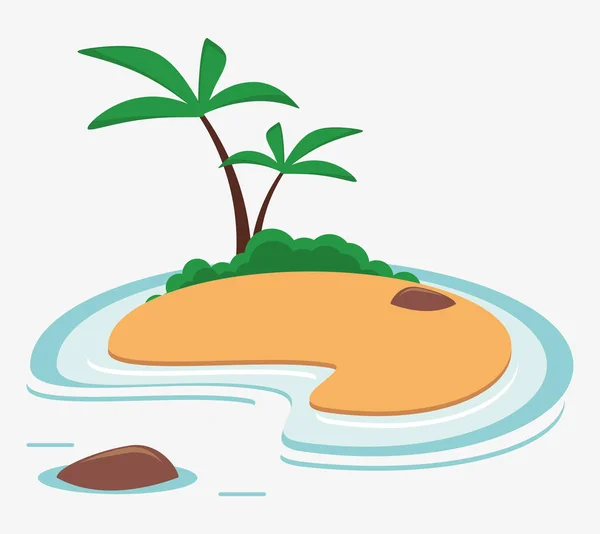 Île Caraïbes vacances palmier marin — Image vectorielle