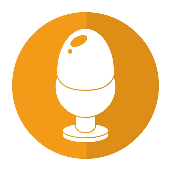 Boiled egg pot food shadow — Stock Vector