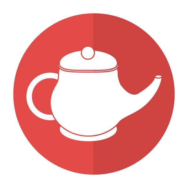 Bouilloire thé petit déjeuner boisson ombre — Image vectorielle