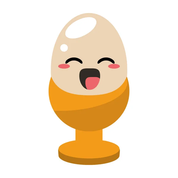 Kawaii ferveu ovo ícone de comida —  Vetores de Stock
