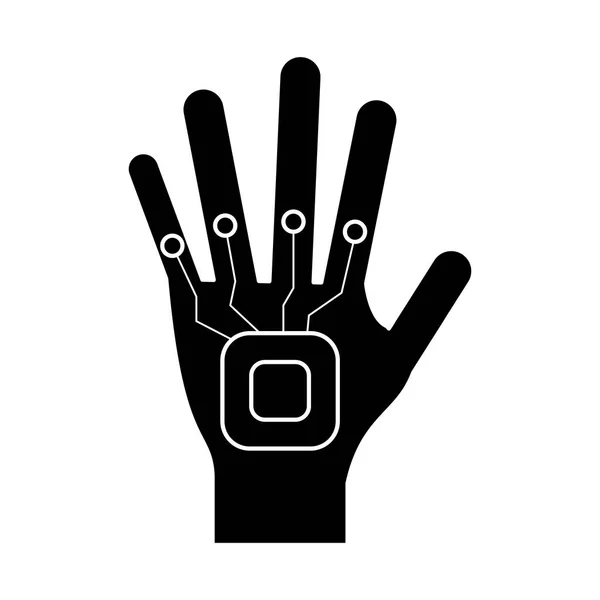 Vr wi glove digital icon pictogram — Stock Vector