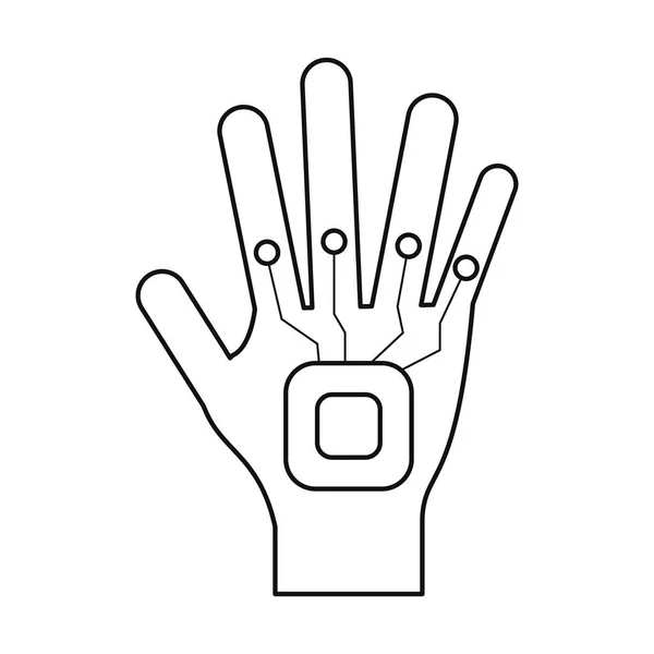 Vr wi handschoen digitale pictogram dunne lijn — Stockvector