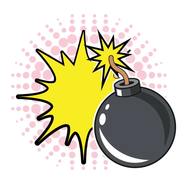 爆弾爆発バブル ポップアート デザイン ドット — ストックベクタ
